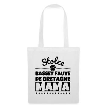 Stolze Basset Fauve de Bretagne Mama - Stoffbeutel - Weiß - Vorne