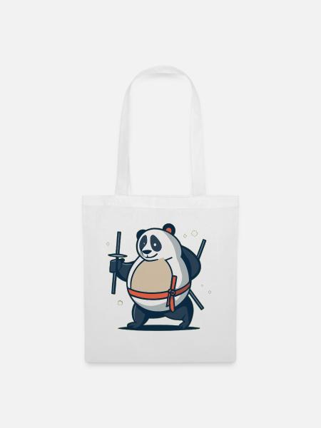 Panda - Stoffbeutel - Weiß