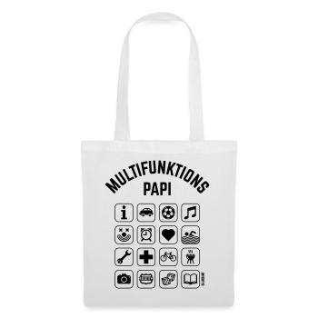 Multifunktions Papi (16 Icons) - Stoffbeutel - Weiß - Vorne