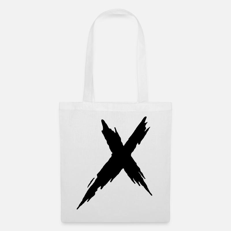 X Kreuz - Stoffbeutel - Weiß