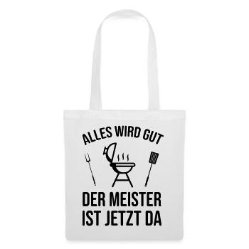 Grill Grillen Meister Lustiger Spruch - Stoffbeutel - Weiß - Vorne