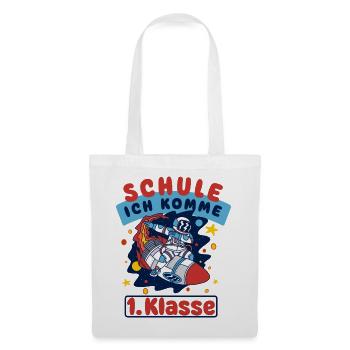 Schule ich komme! Einschulung Schulkind Astronaut - Stoffbeutel - Weiß - Vorne