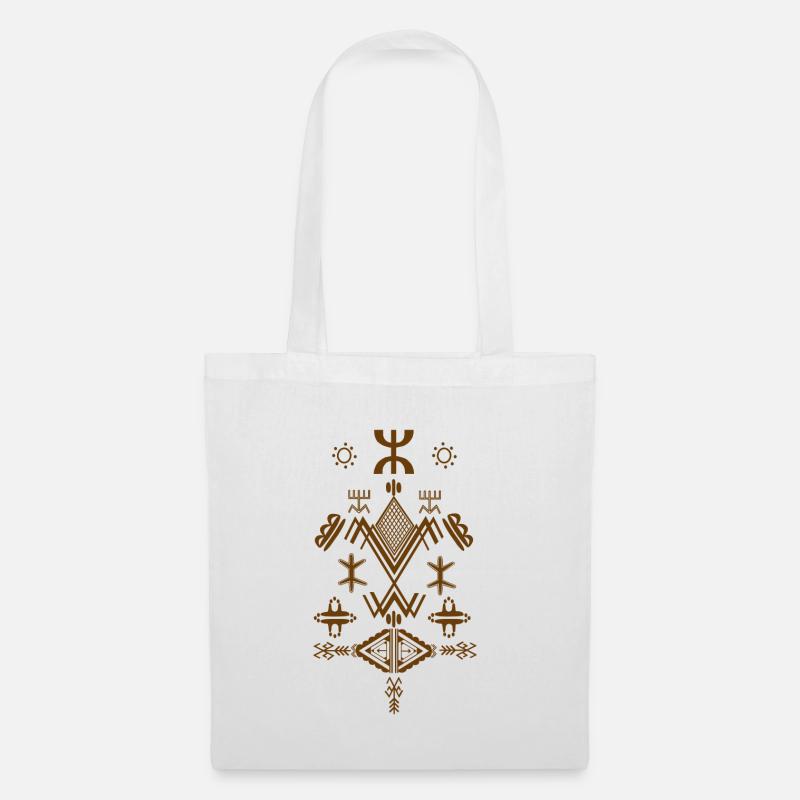 Berber-Motive AMAZIGH - Stoffbeutel - Weiß