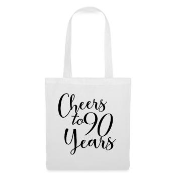 Prost auf 90 Jahre 90. Geburtstag - Stoffbeutel - Weiß - Vorne