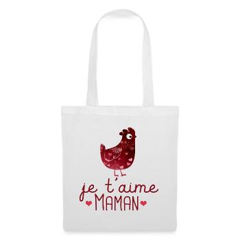 je t aime maman fête des mères cadeau maman - Sac en tissu - blanc - Devant