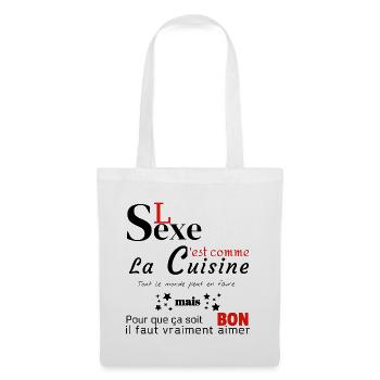 Le sexe, c'est comme la cuisine! - Sac en tissu - blanc - Devant