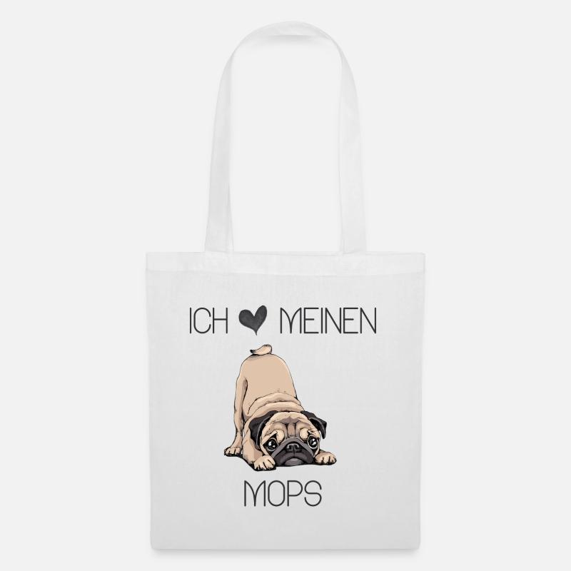 ich liebe meinen Mops - Stoffbeutel - Weiß