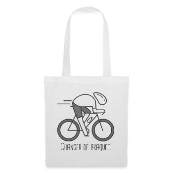 velo vélo vélos velos cycliste changer de braquet - Sac en tissu - blanc - Devant