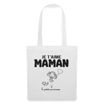 je t aime maman cadeau maman fille fête des mères - Sac en tissu - blanc - Devant