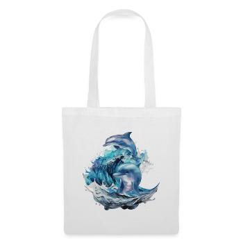 Dolphins in the surf - Tote Bag - white - Front