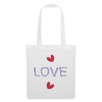 LIEBE. PAAR. ICH HABE GERADE GEHEIRATET. Junggesellinnenabschied. HEILIGER VALENTINSTAG. - Stoffbeutel - Weiß - Vorne