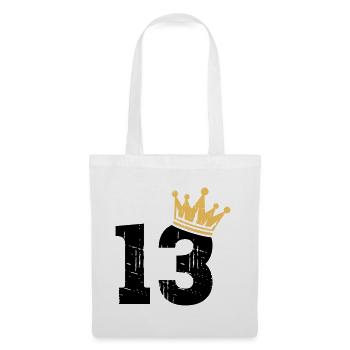 13 Krone 13. Geburtstag 13 Jahre - Stoffbeutel - Weiß - Vorne
