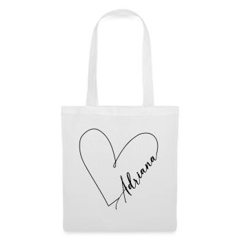 Adriana Name Heart Line - Tote Bag - white - Front