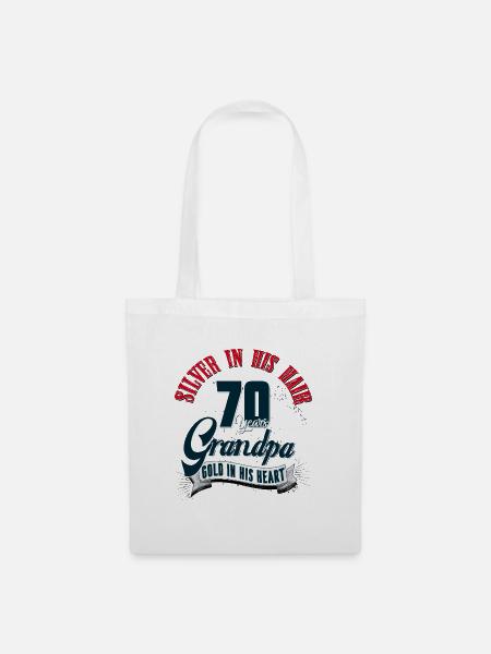 Opa, 70. Geburtstag, 70 Jahre, Geschenk - Stoffbeutel - Weiß