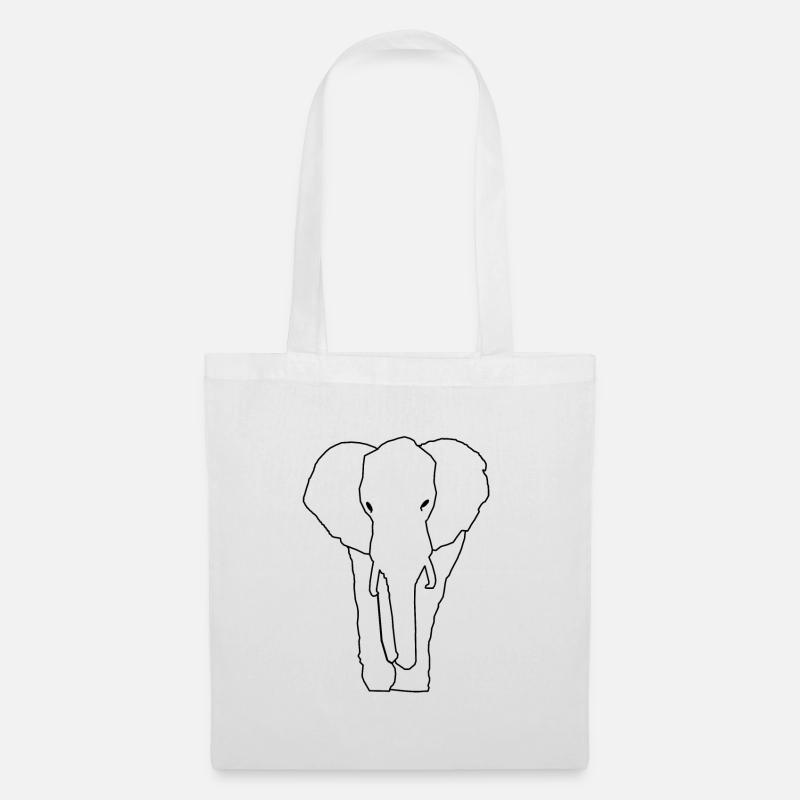 elephant line art - Tote Bag - white