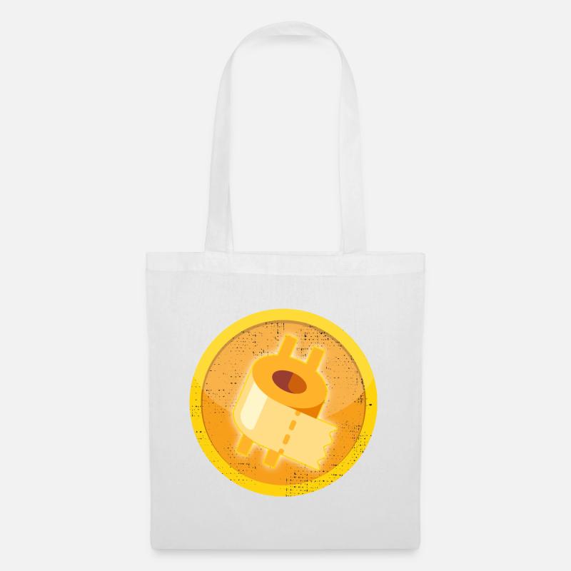 Klopapier Krypto Währung Geschenk - Stoffbeutel - Weiß