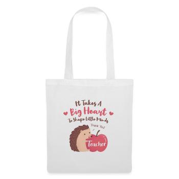 Hedgehog Big Heart To Shape Little Minds Teacher - Tote Bag - white - Front