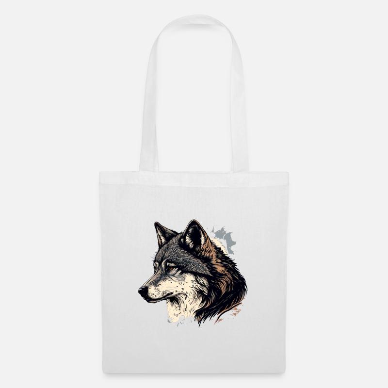 Wolf - Stoffbeutel - Weiß
