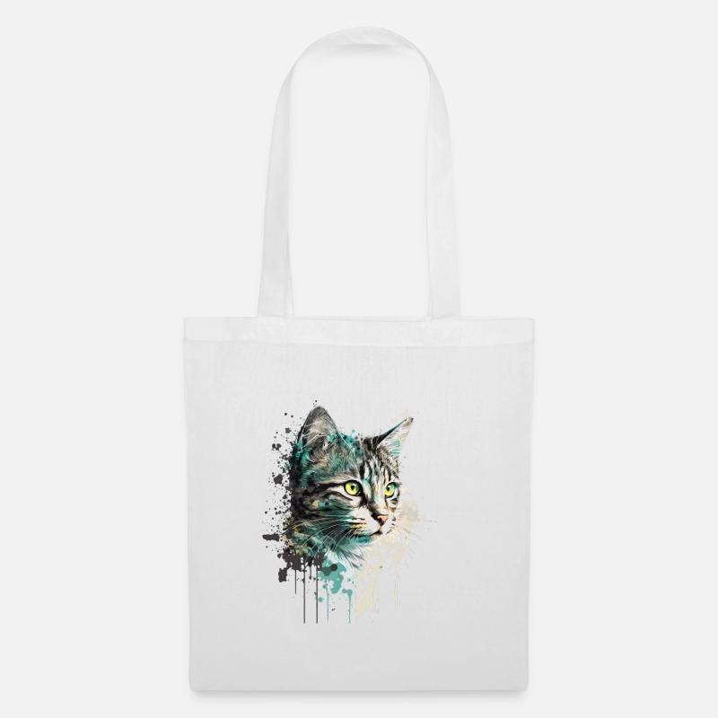 Katze Wasserfarben - Stoffbeutel - Weiß