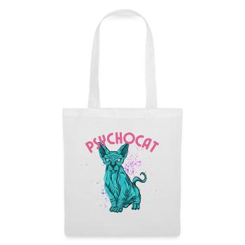Psycho Cat - Stoffbeutel - Weiß - Vorne