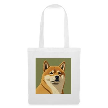 Shiba Inu - Chien - Doge - Portrait Japonais - Sac en tissu - blanc - Devant