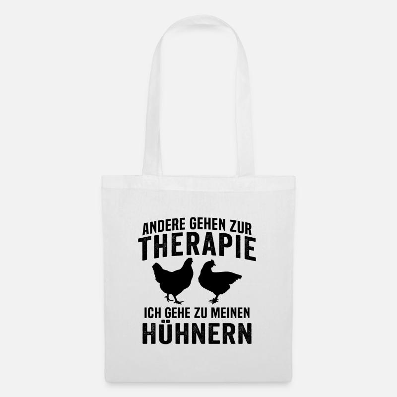 ich gehe zu meinen hühnern - Stoffbeutel - Weiß