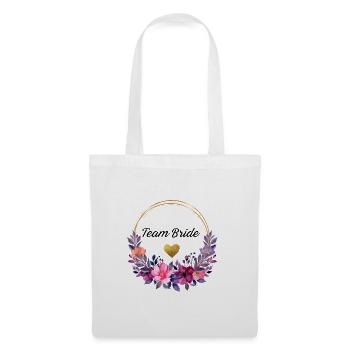 Junggesellinnenabschied Team Bride Blumenkranz - Stoffbeutel - Weiß - Vorne