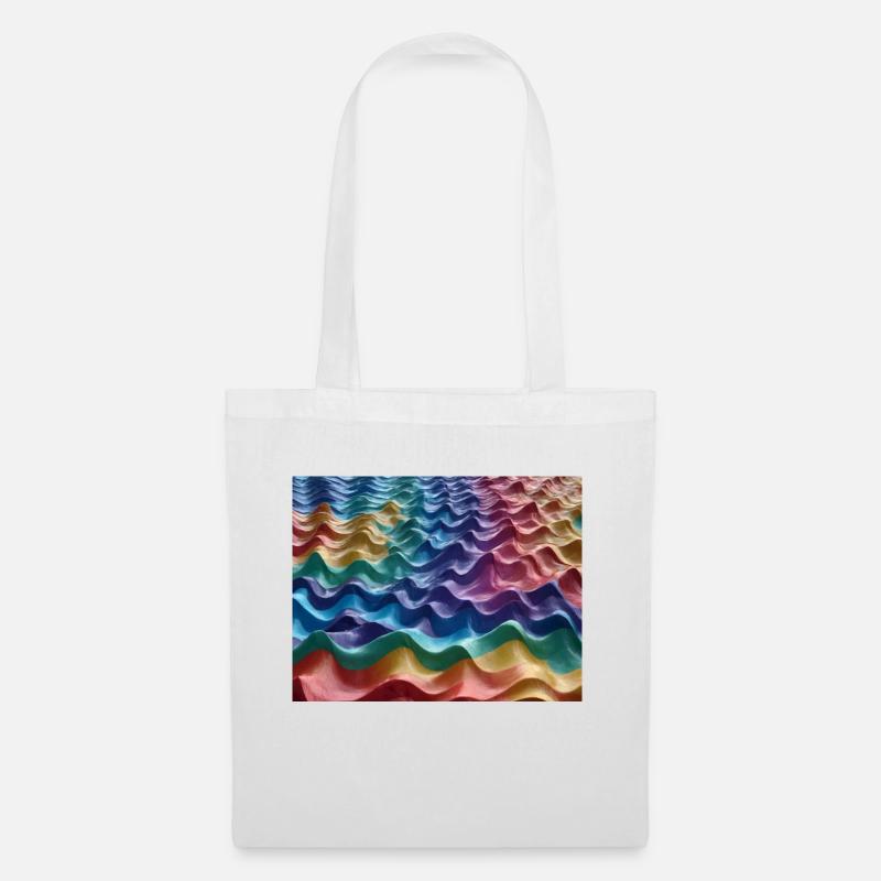 rainbow-coloured ocean waves - Tote Bag - white