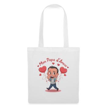 Mon Papa d'amour - Sac en tissu - blanc - Devant
