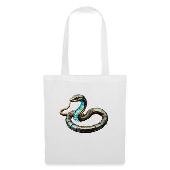 Steampunk snake in metallic iridescent colors - Tote Bag - white - Front