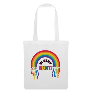 PRIDE - Bleibt BUNT mit REGENBOGEN - Stoffbeutel - Weiß - Vorne