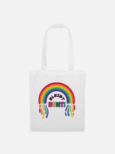 PRIDE - Bleibt BUNT mit REGENBOGEN - Stoffbeutel - Weiß
