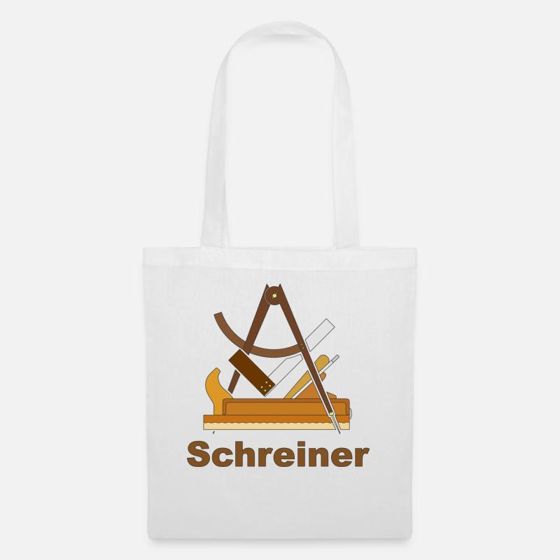 Handwerkszeichen, Schreiner, Logo, Wappen - Stoffbeutel - Weiß