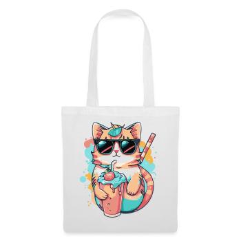 Refreshing design: A cat with sunglasses - Tote Bag - white - Front