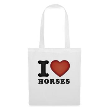 I love Horses - J'aime les chevaux - Sac en tissu - blanc - Devant