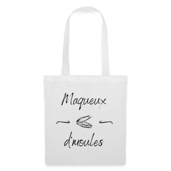 Maqueux d'moules tee shirt humoristique chti - Sac en tissu - blanc - Devant