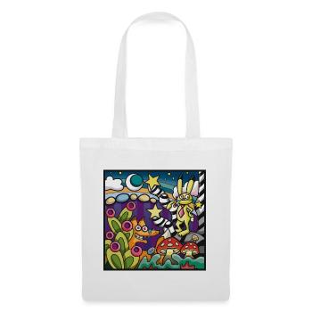Fox and hare chilling - Tote Bag - white - Front