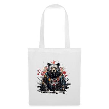 Ours rugissant. La force du style graffiti. - Sac en tissu - blanc - Devant