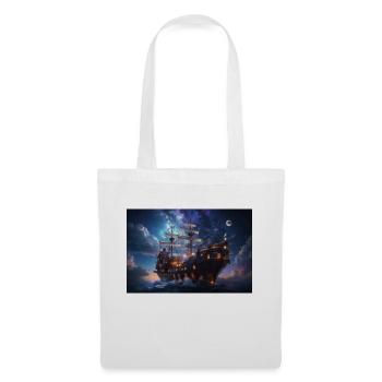 Beau voilier la nuit - Sac en tissu - blanc - Devant