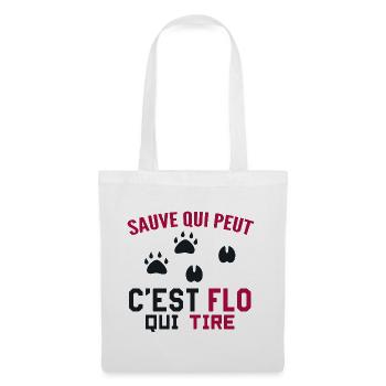 C'est Flo Qui Tire Humour Chaseur Florian Florent - Sac en tissu - blanc - Devant