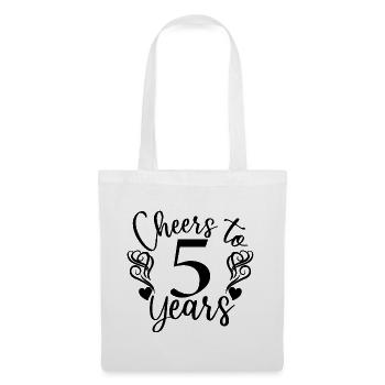Cheers To 5 Years 5th Birthday Anniversary - Tote Bag - white - Front