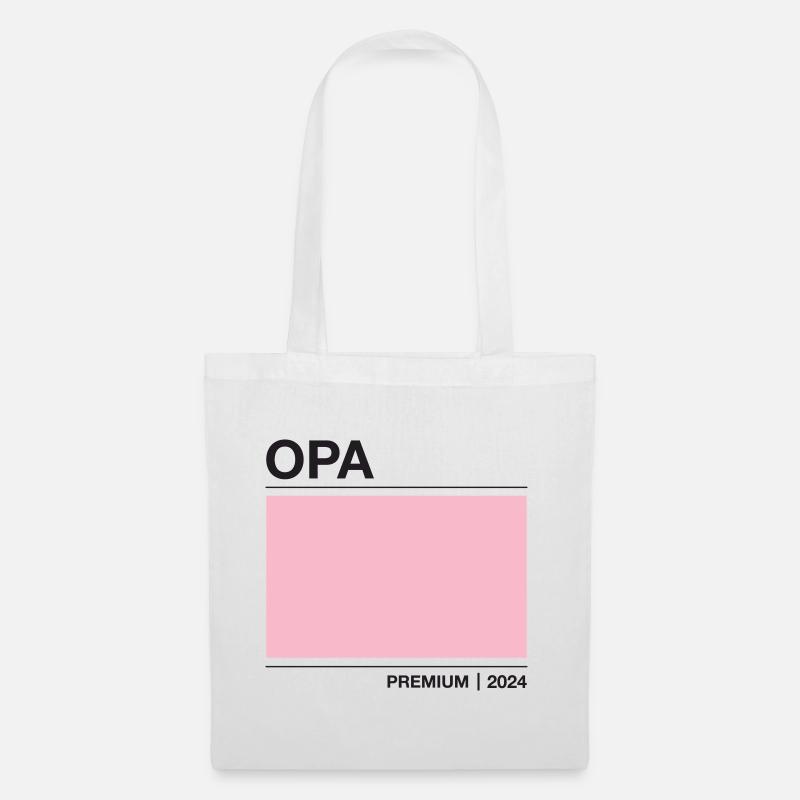 Opa Premium 2024 rosa - Stoffbeutel - Weiß