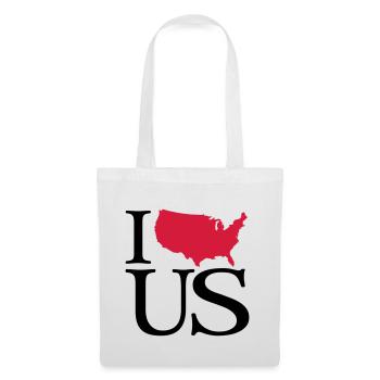 Je nous aime - I love Etats-Unis - Sac en tissu - blanc - Devant