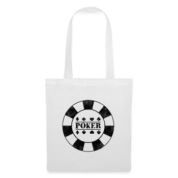 Poker poker cartes jetons de poker - Sac en tissu - blanc - Devant