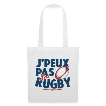 Je Peux Pas J'ai Rugby Cadeau Amoureux De Rugby - Sac en tissu - blanc - Devant