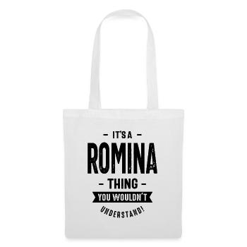 Romina personalisierte Name Geburtstagsgeschenk - Stoffbeutel - Weiß - Vorne