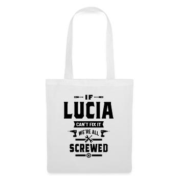 Cadeau d’anniversaire personnalisé de nom de Lucia - Sac en tissu - blanc - Devant