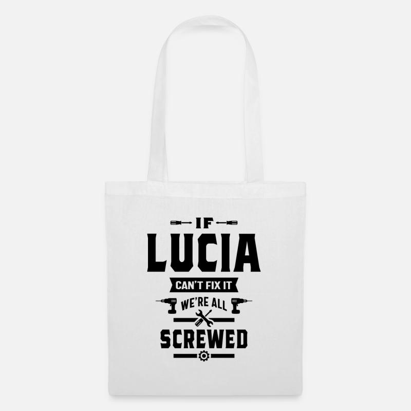 Lucia personalisierte Name Geburtstagsgeschenk - Stoffbeutel - Weiß