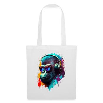 Gorilla Monkey DJ Headphones Sunglasses Club Music - Tote Bag - white - Front