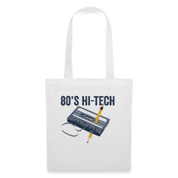 80er Jahre 90er Jahre Kassette Stift Retro Lustig - Stoffbeutel - Weiß - Vorne